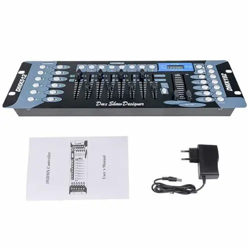 Produktbild: DMX 512 Controller Konsole, 192 Kanäle DJ Licht Controller Konsole MINI DMX-Controller DMX-Lichtpult für Party DJ Disco Moving Head Licht Bühnen Lampe Operator Ausrüstung (Dreifarbig)