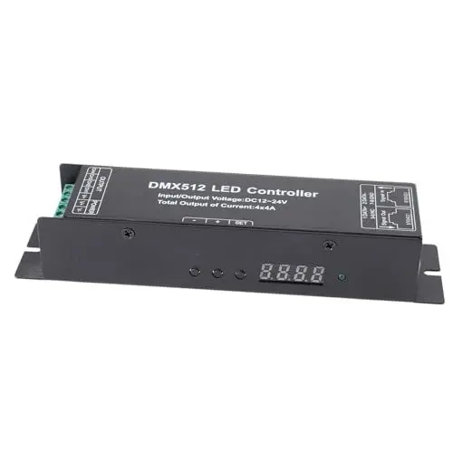 Produktbild: DMX512 LED-Controller, Konstantspannung DMX512 Decorder LED-Controller 4 Kanäle DC 12V-24V für LED-Streifenlicht-Bühnenbeleuchtung