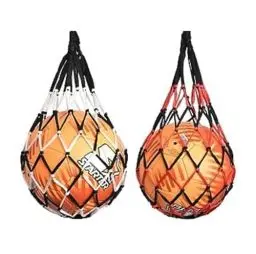 Produktbild: DNDGDLUA 2 Stück Basketballnetz Tasche, Mesh-Aufbewahrung, Tragbare Ballnetz 1 Ball, Robustes Ballnetz, Fußball Netztasche für Basketball, Volleyball, Fußball(Schwarz Rot + Schwarz Weiß)