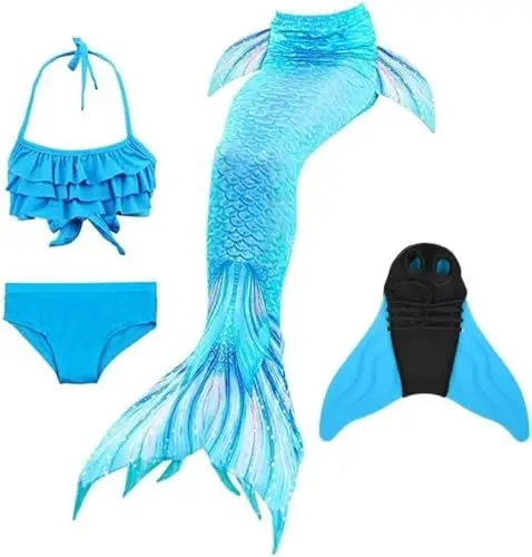 Produktbild: DNFUN meerjungfrauenflosse mädchen Neuer Mermaid Tail Badeanzug für Erwachsene und Kinder