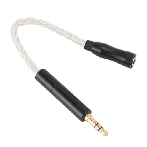 Produktbild: Doact 3,5-mm-Buchse auf 3,5-mm-Stecker-Adapterkabel, Tragbarer Silberbeschichteter Kupferdraht, Langlebige Vergoldete Anschlüsse, Kopfhörer-Adapterkabel für Tablets (Silver)