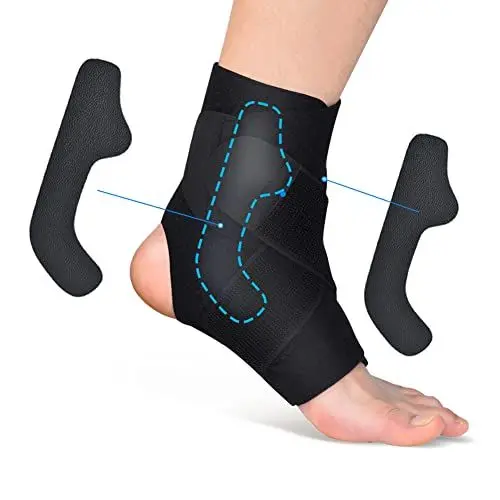 Produktbild: Knöchelbandage Sprunggelenkbandage, Einstellbar Fußbandage Sprunggelenk Fußgelenkstütze mit PE Board Stark Stabilisierung Fußgelenkbandage mit Klettverschluss für Damen