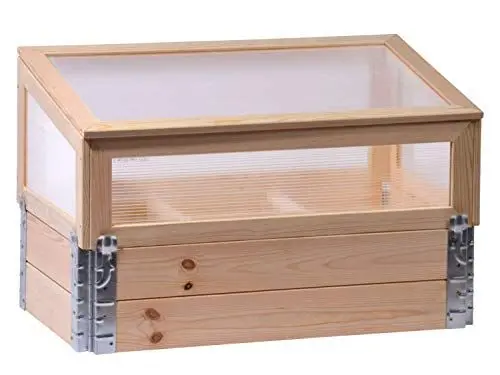 Produktbild: dobar 58411e Frühbeet mit Untersatz Gr. L - Frühbeetaufsatz Massivholz - Gewächshaus mit Deckel - Pflanzkasten für die Anzucht - Salat/Gemüse/Setzlinge - 100 x 50 x 50 cm - Natur