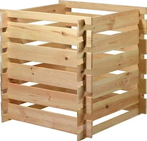 Produktbild: dobar® Green Label 58600FSCe Komposter Stecki | Holz-Komposter mit Stecksystem | Quadratischer Kompostbehälter aus Massivholz | Gartenkomposter 320 L | Bausatz | 78 x 78 x 78 cm | Natur