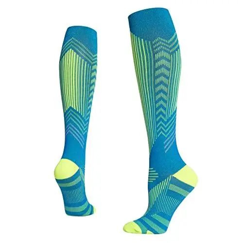 Produktbild: DOCEN Langes Kompressions-Sportstrumpfband mit Reflexstreifen,Blau,S/M_Fit Medical Running Nurse