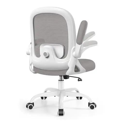Produktbild: DoChair Bürostuhl ergonomisch mit 3D Lendenwirbelstütze Wippfunktion höhenverstellbarer Schreibtischstuhl Atmungsaktiver Mesh-Stuhl Office Chair 150KG, Weiß