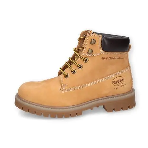 Produktbild: Dockers by Gerli Damen Combat Boots, Frauen Stiefeletten,uebergangsstiefel,schnürstiefel,Stiefel,Bootee,Booties,golden tan,39 EU