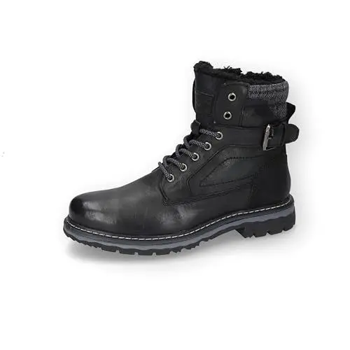 Produktbild: Dockers by Gerli Herren Combat Boots, Männer Stiefeletten,warm gefüttert,schnürstiefel,Winterstiefel,Stiefel,Bootee,schwarz,43 EU