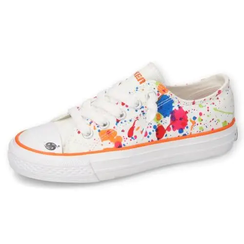 Produktbild: Dockers by Gerli Mädchen Canvas Schuhe, Kinder Halbschuhe,Laufschuhe,Stoffschuhe,textilschuhe,Sommerschuhe,Turnschuhe,Weiss/Multi,37 EU
