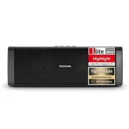 Produktbild: DOCKIN® D FINE EVO Bluetooth Lautsprecher Outdoor/Indoor 50W (TESTSIEGER) - Bluetooth Box groß mit Equalizer APP - 12h Spielzeit 7.800 mAh - Austauschbarer Akku - Powerbank-& Stereo-Link Funktion