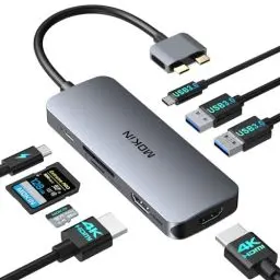 Produktbild: Docking Station für MacBook Pro/Air, Docking Station USB C Dual Monitor, Dual HDMI Adapter für Mac Dongle MacBook Hub mit 2 HDMI, USB3.0 A&C, SD/TF und 100W PD