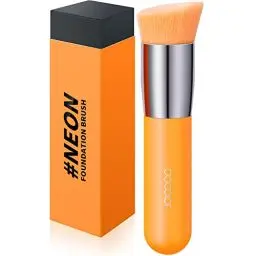Produktbild: Docolor Abgewinkelter Kabuki Foundation Pinsel Synthetischer Professioneller Gesichtsrouge Flüssiger Puder Make-up Pinsel zum Verblenden von Liquid Neon Orange