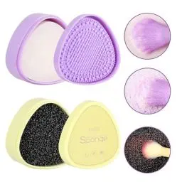 Produktbild: Docolor Make-up-Pinsel-Reiniger-Set, 3-in-1 Pinselreiniger, fester Kokosöl-Reiniger, Farbentfernungsschwamm und Pinsel-Reinigungsmatte