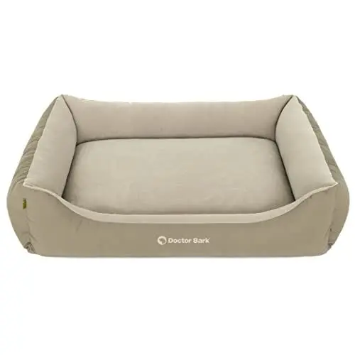 Produktbild: Doctor Bark Hundebett Grosse Hunde - Hundekorb Waschbar - Flauschig, Weich und Kuschelig - Robust und Strapazierfähig - Made in Germany - GreenLabel (XL - 110x85 cm, Goldbraun)