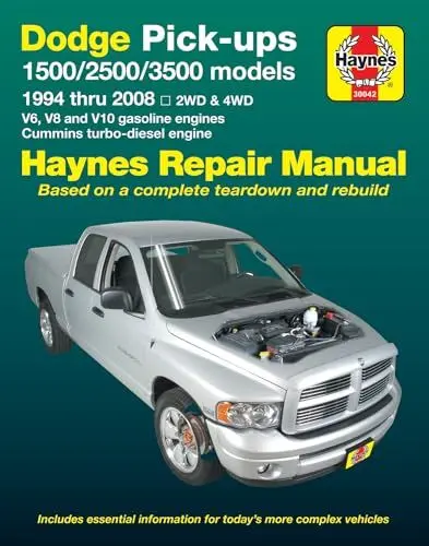 Produktbild: Dodge Pick-Ups 1500, 2500 & 3500 Models, 1994 Thru 2008 Haynes Repair Manual: 2wd & 4WD - V6, V8 and V10 Gasoline Engines - Cummins Turbo-Diesel ... 2WD & 4WD (Hayne's Automotive Repair Manual)