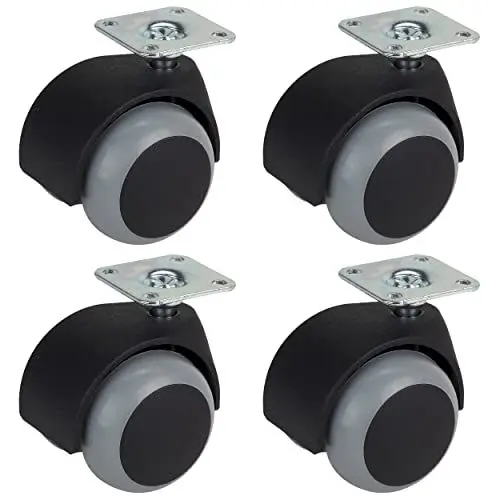Produktbild: Dörner + Helmer 4er Set Möbel-Doppelrollen 50mm mit TPE-Rad und Platte, Tragkraft 120 kg/Set