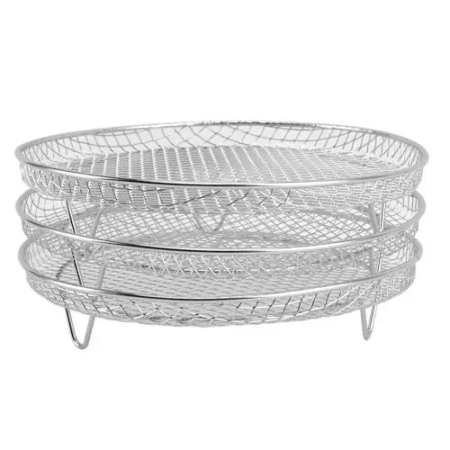 Produktbild: Dörrgerät-Gestell, Stapelbares Luftfritteusen-Gestell aus Edelstahl für Cosori für Instant Vortex, Luftfritteusen-Zubehör, 3 Ebenen, für Öfen, Mikrowellen, Töpfe, Dampfgarer
