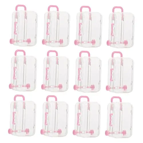Produktbild: DOITOOL 12 Stücke Schachteln Schachteln Trolley Hochzeit Bonbonschachtel Praline Geschenkbox Durchsichtiger Behälter Mit Deckel Bonbonbehälter Für Geschenke Mini Bonbonschachtel