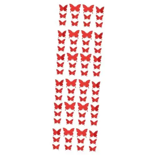 Produktbild: DOITOOL 144 Stk Dekorativer Wandaufkleber Schmetterling kinderzimmer wandsticker wall stickers for room hochzeitsdeko abnehmbar Wandtattoos Statue Applikationen 3d schmücken PVC rot