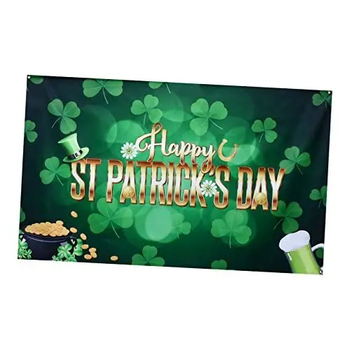 Produktbild: DOITOOL St. Patrick's Day Dekorationen Hintergrund Irish Es Set Fotohintergrund für Party Hochauflösendes Vinyl Hängende Festival-Foto-Requisiten