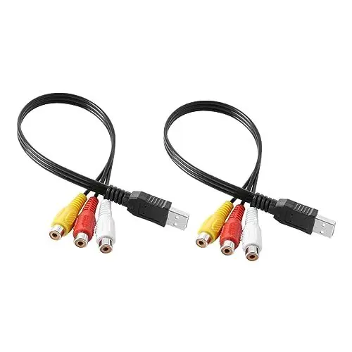 Produktbild: DOITOOL 2er-pack Usb-auf-3rca-kabel-av-adapter Für Fernseher Und Heimkino Leicht Einfach Zu Verwenden Dauerhafte Audioverbindung