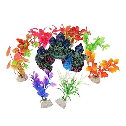 Produktbild: DOITOOL 1 Satz Aquarium Dekoration Dekorationen Für Aquarien Kunstpflanze Aquariumdekorationen Aquarienbedarf Aquarium-Schloss-artware Aquarienverzierung Kleines Schloss Harz Groß