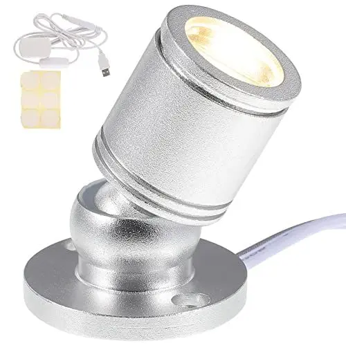 Produktbild: DOITOOL 1 Satz Mini-scheinwerfer Deckenstrahler Led-wandleuchte Flur Deckenleuchte Mini-oberfläche Vitrinenbeleuchtung Galerie Licht Dimmbare Akzentleuchten Schrank Aluminium Drehbar