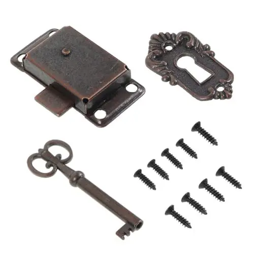 Produktbild: DOITOOL Schrank Schloss Mit Schlüssel Antike Schrankschlösser Aus Eisen Und Zinklegierung Für Schränke Und Möbel Vintage Design Schloss Für Und Dekoration