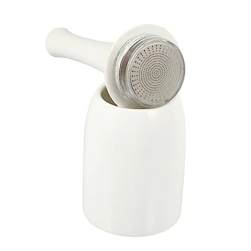 Produktbild: DOITOOL 1stk Staubtuch Gewürzflaschen Aus Keramik Gewürzstreuer Gewürzspender Zinn Gewürzdosen Aus Edelstahl Shaker-flasche Flasche Mit Saucenspender Paprika Weiß Krug Rostfreier Stahl