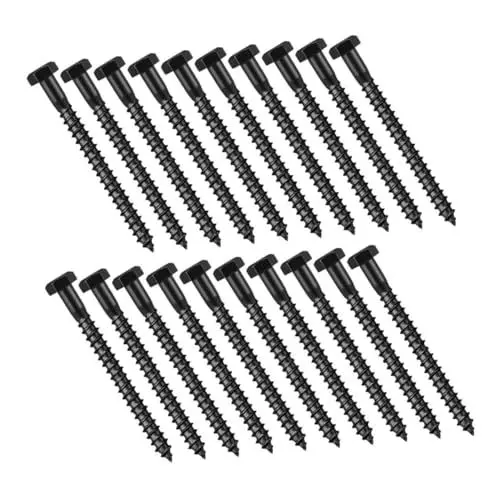 Produktbild: DOITOOL 20St Bolzen flachkopfschrauben gewindeschrauben Zugschrauben Sechskantschrauben rostfreie Unterlegscheiben Befestigungsschrauben mit Sechskantkopf Lag-Nägel Kohlenstoffstahl Black
