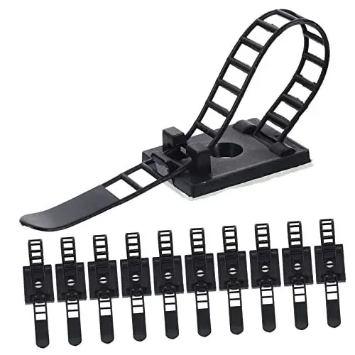 Produktbild: DOITOOL 25 STK Kabelklemme Kabelbinder Drahthalter Aufkleben Selbstklebende Kabelführungsklammern Kabelmanagement Kabelclips Kabelorganisator Schreibtisch Nylon Linienkarte Büro