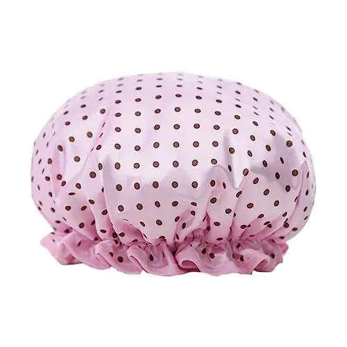 Produktbild: DOITOOL 2 Stück Doppellagige Duschhaube mit Blumenmuster für Frauen Haarkappen für Badezimmer und
