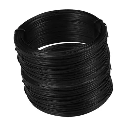 Produktbild: DOITOOL 2St Eisendrahtbinder Bindedraht Gartendraht Handwerksdraht basteldraht schmuckherstellung Garten Drahtgeflecht Bilderdraht hängen biegbarer Draht Kunststoffbeschichtetes PVC Black