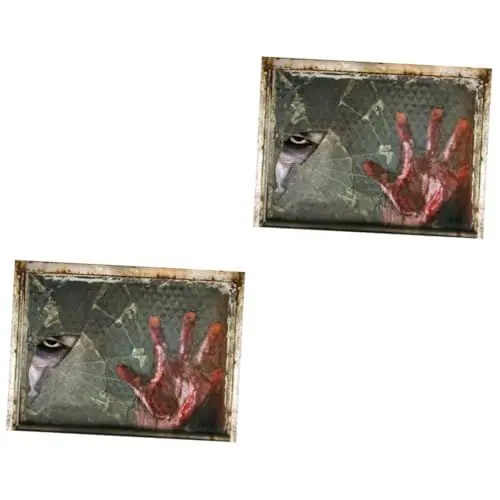 Produktbild: DOITOOL 2 Stücke Halloween Horror Aufkleber Scary Ghosts Pvc Nicht-dekorieren Ihre Home Küche Café Büro