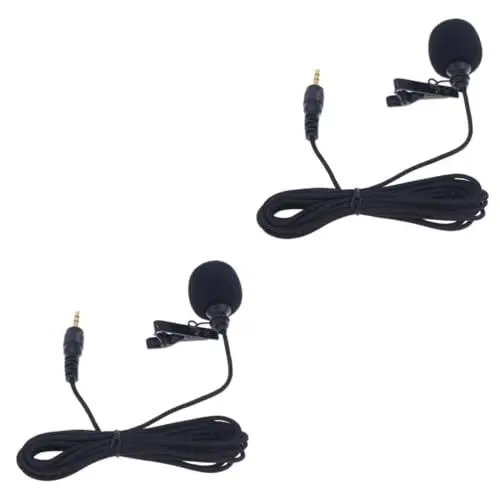 Produktbild: DOITOOL 2St Clip-Mikrofon Revers-Mikrofon Mikrofonanschluss Stereo Lavalier-Mikrofon Aufnahme mikrofon pc mic stoßverbinder Lavaliermikrofon Mikrofon anklemmen Schreibtisch aufsammeln