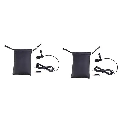 Produktbild: DOITOOL 2stücke Lavalier Mikrofon System Omnidirektionales Ansteckmikrofon Für Aufnahmen Videokonferenzen Podcasts Und Interviews Tragbar Mit Goldstecker Und Geräuschunterdrückung
