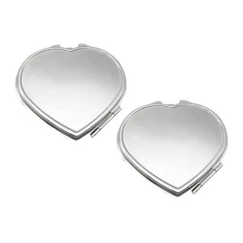 Produktbild: DOITOOL Schminkspiegel Aus Metall Herz-Design 2er-Pack Tragbarer Mini-Spiegel Für Damen