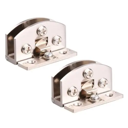 Produktbild: DOITOOL 2 Stück Glastür Clip Schrankscharniere Glasklemme Nicht Perforiertes Glasscharnier Vitrine Scharnier Multifunktionsscharnier Weinschrankklemme Weinkühler Glasscharnier Silber