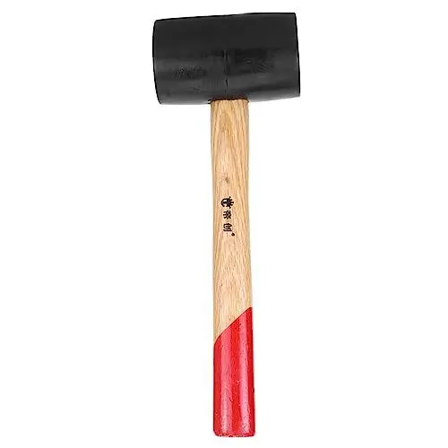 Produktbild: DOITOOL 2st Gummi Hammer Mit Holzgriff Hammer Mit Gummikopf Rindsleder Lederhandwerkshammer Bodenbelag Hammer Verlegen Bauwerkzeug Schmuck Hammer Planke Kautschukholz Fliesenhammer
