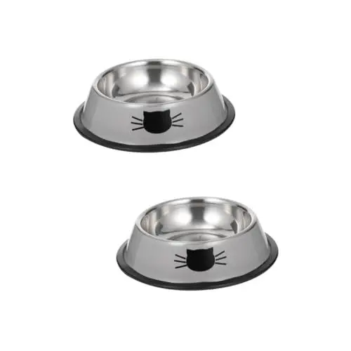 Produktbild: DOITOOL 2 Stücke Katzenfutter Wassernapf Feeder Kätzchen Schüssel Haustier Schüssel für Hunde Edelstahl Einfach Zu Pflegen