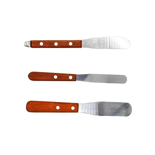 Produktbild: DOITOOL 3 Stücke Edelstahl Labor Spatula Dental Material Mischen Spatel Labor Probenahme Löffel mit Holzgriff Für Künstlerexperiment Home Supplies