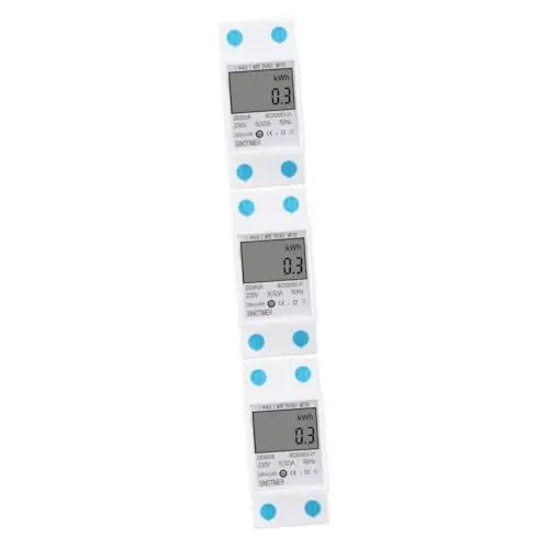 Produktbild: DOITOOL 3st Leistungsmesser Töte Ein Watt Kwh-zähler Stromverbrauch Monitor Energiemonitor Voltmeter Din-schiene Elektrische Ausrüstung Kilowatt Verbrauchszähler Haushalt 50hz Dynamometer