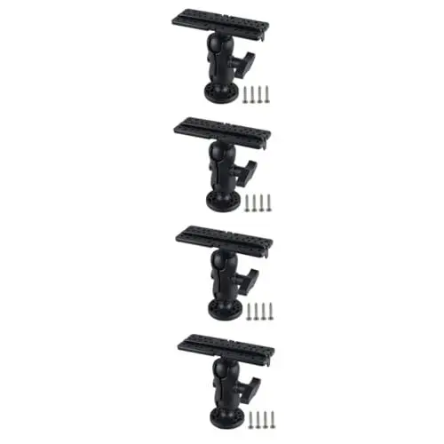 Produktbild: DOITOOL 4 Sätze Halterung für Fischfinder Grad drehbare Fischfinder Halterung Boot Fischfinder Halterung Fischfinder-Unterstützung Fischfinderhalter für Boot Kajakzubehör Nylon Black