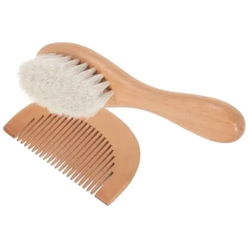 Produktbild: DOITOOL 4-teiliges Baby-haarkamm-set Babybürste Holzkamm Sichere Und Bequeme Badebürste Für Kleinkinder