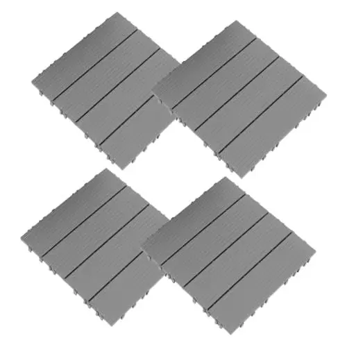 Produktbild: DOITOOL 4 Stück Robuste Ineinander Greifende Terrassenfliesen – Kunststoff-bodenplatten Für Den Außenbereich Für Hof Garten Terrasse