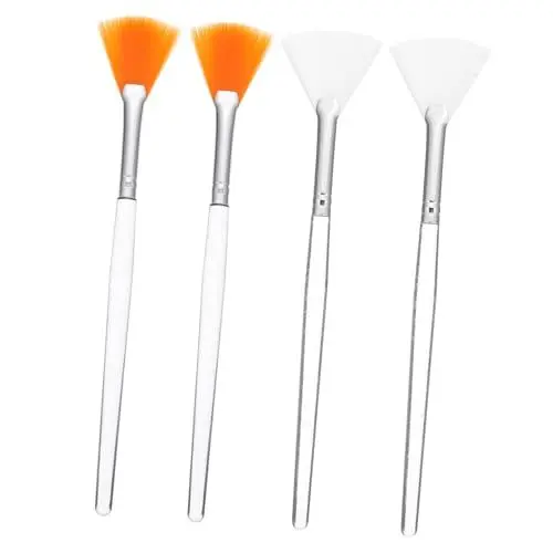 Produktbild: DOITOOL 4 Maskenpinsel Gesichtswerkzeuge Puderapplikator Applikatorpinsel Bronzer-Pinsel Rougepinsel Gesichtsbürste Maske fächerförmiger Pinsel Gesichtsmaske Stammlösung Nylon