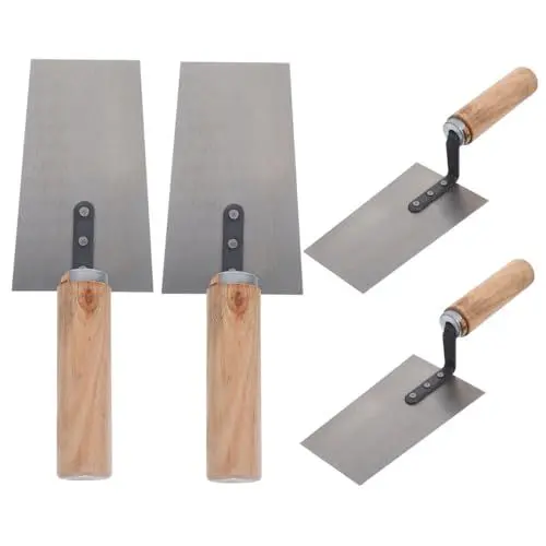 Produktbild: DOITOOL 4er Set Maurerkellen Endkelle Bauspachtel Randkelle Und Farbschaber Aus Robustem Edelstahl Ideal Für Malerarbeiten Trockenbau Und Renovierungen Rutschfester Griff Für
