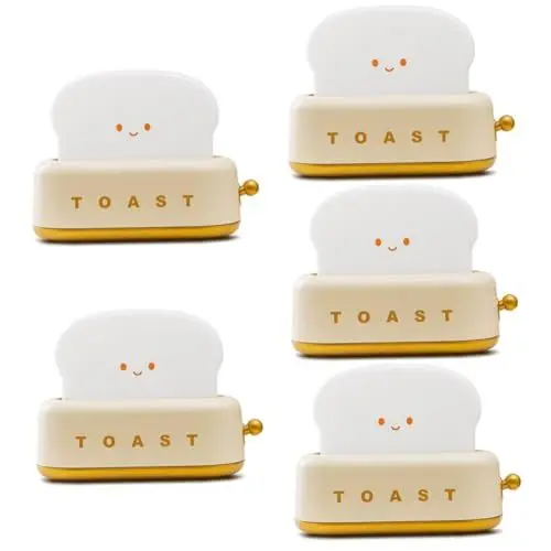 Produktbild: DOITOOL 5St Toaster Licht kindernachtlichtlicht Schreibtischlampe Nachtlichter für Kinder ästhetische Raumdekoration Brotbackmaschine Nacht Lichter Kinderlampe fürs Schlafzimmer LED