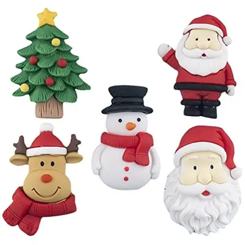 Produktbild: DOITOOL 5 X Weihnachts-Kühlschrankmagnete 3D-Weihnachtsbaum Elch Weihnachtsmann Whiteboard-Aufkleber Dekorativer Magnet Kühlschrank Schließfach Geschirrspüler Aufkleber für Büro Karte