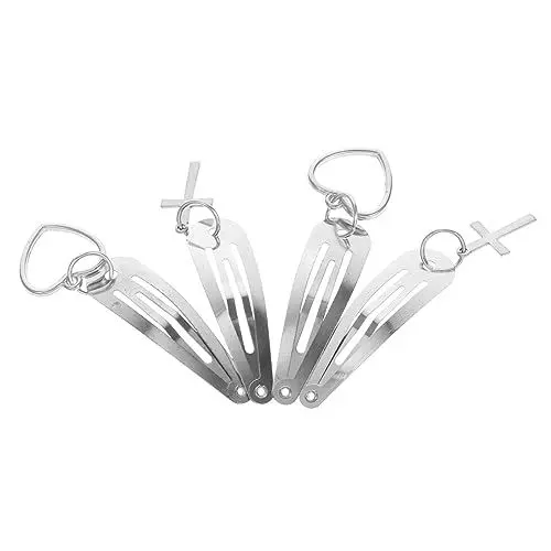 Produktbild: DOITOOL Einzigartiges Design Metall-haarspangen Mit Kreuz- Und Herzanhängern Für Mädchen Und Frauen Haar-accessoires